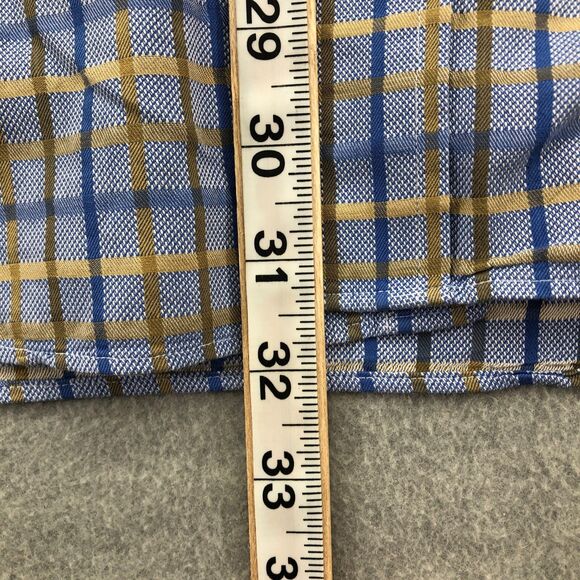Scott Barber Button Down Shirt Mens Size XL Window Pane Plaid Long Sleeve - Picture 8 of 16